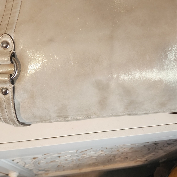 Coach Vintage Alexandra Elegant Cream Gold Shimmer Satchel Handbag - Picture 8 of 15